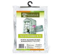 VERDELOOK | Telo di Ricambio in PE Retinato per Serra a 8 Ripiani Codice 647/5, Resistente, Protezione Piante, Apertura Frontale con Cerniera 144x74x195 cm