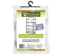 VERDELOOK Telo di ricambio in PVC trasparente per serra a 4 ripiani con codice 647/4,91x49x162 cm