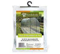 VERDELOOK | Telo di Ricambio in PVC Trasparente per Serra orto a Tunnel codice 647/14, Resistente, Protezione Piante, Apertura Frontale con Cerniera 200x300x180 cm