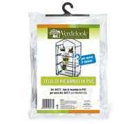 VERDELOOK | Telo di Ricambio in PVC Trasparente per Serre cod: 647/1 e 647/65, Resistente, Protezione Piante, Apertura Frontale con Cerniera, per Serre a 3 Ripiani, 69x49x125 cm