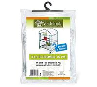 VERDELOOK | Telo di Ricambio in PVC Trasparente per Serre cod: 647 e 647/19, Resistente, Protezione Piante, Apertura Frontale con Cerniera, per Serre a 2 Ripiani, 69x49x98 cm, Serra 2 ripiani