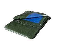 VERDELOOK | Telo Occhiellato Multiuso in Polietilene, 4x4 m, Verde/Blu, Telo per Coperture, Impermeabile, 100 g/mq