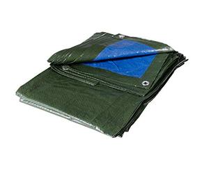VERDELOOK | Telo Occhiellato Multiuso in Polietilene, 5x4 m, Verde/Blu, Telo per Coperture, Impermeabile, 100 g/mq