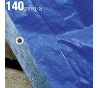 VERDELOOK Telo occhiellato plus multiuso in PE 140 g/m² , 5x4 m , blu e verde