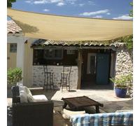 VERDELOOK | Tenda Vela Quadrata Beige 5x5 m, Vela Ombreggiante in Polietilene HDPE 180 gr/m² con Anelli in Acciaio e Bordi Rinforzati, Telo Ombra per Giardino, Terrazza e Balcone