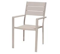 VERDELOOK Tenerife sedia con braccioli effetto legno, 58x55x88 cm, beige