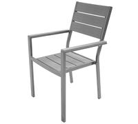 VERDELOOK Tenerife sedia con braccioli effetto legno, 58x55x88 cm, grigio