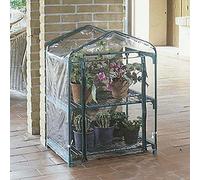 SERRA DA GIARDINO CON 2 RIPIANI PER PIANTE ORTO FIORI IN ACCIAIO PVC cm 70x50x92