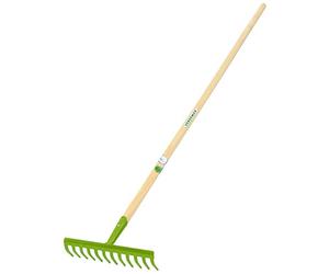 Verdemax 3284, rastrello da 130 cm con 12 Denti e Manico in Legno con Certificazione FSC