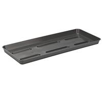 Verdenia 21910 - Sottovaso in rattan per piante ed erbe aromatiche, in plastica, leggero, stabile, rettangolare, in molti colori, 40 cm, colore: grafite