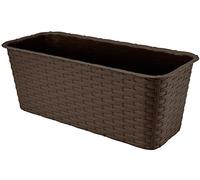 Verdenia 7002 - Vaso per fiori da balcone, leggero, decorativo per piante, per esterni, in plastica, balcone, giardino, in diversi colori, 40 cm, marrone