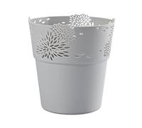 VERDENIA Aster 20527 - Vaso da fiori leggero, design decorativo per piante, per interni, in plastica, motivo traforato, in molti colori, 13 cm, grigio