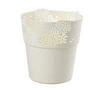 VERDENIA Aster 20533 - Vaso da fiori leggero, design decorativo per piante, per interni, in plastica, motivo traforato, in molti colori, 14,5 cm, colore: crema