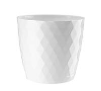 Verdenia Cristal - Vaso da fiori leggero da balcone, vaso decorativo per piante, per interni ed esterni, in plastica, rotondo, diversi colori, 18 cm, bianco