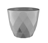 VERDENIA KARO - 2 vasi rotondi per fiori - leggeri, per interni ed esterni, design moderno, materiale plastico di alta qualità, set da 22 x 22 x 19,3 cm, colore: Grigio