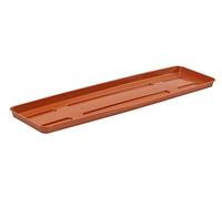 VERDENIA Sottovaso Draco per piante ed erbe, per esterni, in plastica, leggero e stabile, rettangolare, 60 x 15 x 2,5 cm, terracotta