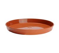 VERDENIA Sottovaso per piante ed erbe aromatiche, in plastica, leggero, stabile, rotondo, in molti colori, struttura in legno, diametro 11 cm, 28 cm, 7243 terracotta