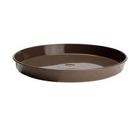 VERDENIA - Sottovaso per piante ed erbe aromatiche, in plastica, leggero, stabile, rotondo, in molti colori, struttura in legno, diametro 11 cm, 32 cm, 7244 marrone