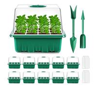 Verdenu Semenzaio Germinazione, 10 Mini Serra Rialzata Alveoli per Semina, 120 Celle Semenzaio, Vassoio Germinazione con Strumento, Semenzaio per orto è usato per la coltivazione di ortaggi