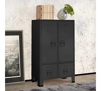 Verderoom Armadietto Spogliatoio, Armadio Ufficio, Armadietti Spogliatoio Metallici, Armadio in Metallo, in Acciaio Antracite 67x35x107 cm