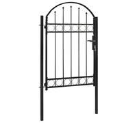Verderoom Cancelli in Ferro, Recinzione Giardino Esterno, Cancello Giardino, SECOLI Cancello per Recinzione ad Arco in Acciaio 100x150 cm Nero