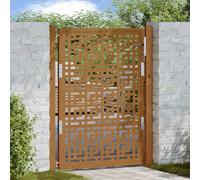 Verderoom Cancello Giardino, Cancello Pedonale da Esterno, Cancello in Ferro, Cancello Pedonale in Ferro, in Acciaio Corten Design a Croce 105x130 cm