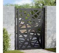 Verderoom Cancello Giardino, Cancello Pedonale in Ferro, Acciaio Design Leggero Nero 105x130 cm