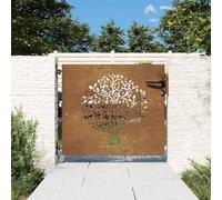 Verderoom Cancello Giardino, Cancello Pedonale in Ferro, Cancello Pedonale da Esterno, Cancello in Ferro, in Acciaio Corten Design Albero 85x75 cm