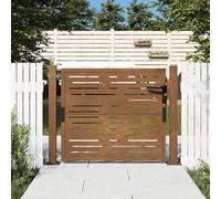 Verderoom Cancello Giardino, Cancello Pedonale in Ferro, Cancello Pedonale da Esterno, Cancello in Ferro, in Acciaio Corten Design Quadrato 105x105 cm