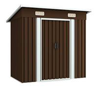 Verderoom Capanno Attrezzi in Acciaio - Casetta da Giardino Marrone 194x121x181 cm Box da Esterno