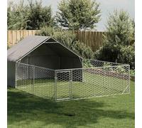 Verderoom Cuccia Cane Esterno,Gabbia Cane,Box per Cani da Esterno,Recinto per Cani,Cuccia per Cani da Esterno con Recinto 6x3x1,9m Acciaio Zincato