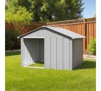 Verderoom Gabbia Cane,Box per Cani da Esterno,Recinto per Cani,Cuccia Cane Esterno,Casetta per Cani Grigio 116,5x103x81,5 cm Acciaio Zincato