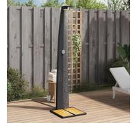 Verderoom Pedana Doccia Esterna, Doccia da Esterno, Doccia Esterna Giardino Terra in Polyrattan e Legno Acacia Nera 55x60x224cm