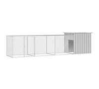 Verderoom Pollaio da Giardino,Pollaio per Galline,Gabbia per Galline,Recinto per Galline,Casetta Galline,Pollaio Grigia 400x91x100 cm Acciaio Zincato