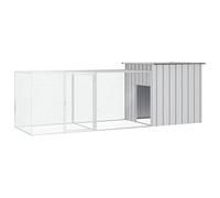 Verderoom Pollaio da Giardino,Pollaio per Galline,Gabbia per Galline,Recinto per Galline,Casetta Galline,Pollaio Grigia 300x91x100 cm Acciaio Zincato
