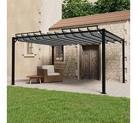 Verderoom Tendone da Esterno, Gazebo da Esterno, Gazebi per Esterno, Gazebo Giardino per Esterno, Gazebo con Tetto a Lamelle 3x4 m Tessuto Antracite/Alluminio