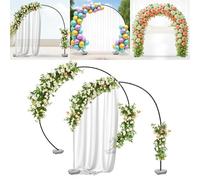 VerdeVista Supporto per sfondo rotondo convertibile da 1,8 m, resistente, con 2 sacchi d'acqua, multiuso, per foto ad arco, con anello nero ad anello, cornice ad arco per palloncini per matrimoni