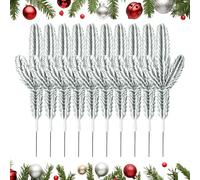 verdi, fasci di verde artificiale, foglie invernali finte, set da 10 pezzi, cablaggio flessibile per modellare, set di dieci pezzi per la disposizione 'albero di Natale, scrivania da tavolo