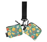 Verdi Frutta Fresca Estate Donne Borse Portamonete Porta Carte Piccolo Staccabile Porta Carte di Credito Portafoglio Organizer con Cerniera Tasca Monete per Signora 2 Confezioni Recto Verso
