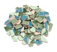Verdi Piastrelle Mosaico Ceramiche Irregolari | Finitura Lucida, Superfici Smaltate e Lisce, per Coaster e Vasi, Contenitore Plastico Riutilizzabile Incluso