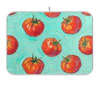 Verdura Pomodoro Verde Pittura di Arte Gadget Da Cucina Resistente Al Calore Asciugatura Piatto mat Originale XL Doppio Piatto Stuoia di asciugatura 18 x 24