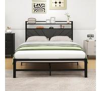 VERFARM Letto imbottito 120 x 200 cm, struttura letto singolo, letto matrimoniale con rete a doghe, robusto supporto per doghe in acciaio, telaio 120 x 200 cm