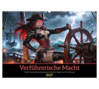 Verführerische Macht (Wandkalender 2027 DIN A2 quer), CALVENDO Monatskalender: Zwölf dunkle Herrscherinnen zwischen Magie und Verführung