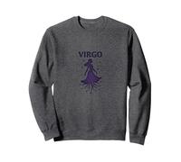 Vergine Celeste Maiden Zodiaco Astrologia Dea Stella Felpa, Unisex per Adulti, Grigio Scuro, M