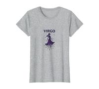 Vergine Celeste Maiden Zodiaco Astrologia Dea Stella Maglietta, Donna, Grigio Melange, L