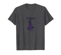Vergine Celeste Maiden Zodiaco Astrologia Dea Stella Maglietta, Uomo, Grigio Scuro, XL