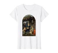Vergine delle Rocce di Leonardo da Vinci Maglietta, Donna, Bianco, XL