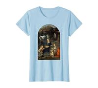 Vergine delle Rocce di Leonardo da Vinci Maglietta, Donna, Celeste, XS