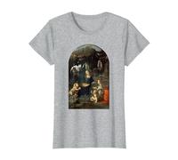 Vergine delle Rocce di Leonardo da Vinci Maglietta, Donna, Grigio Melange, XS