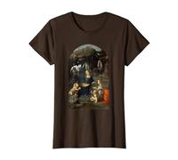 Vergine delle Rocce di Leonardo da Vinci Maglietta, Donna, Marrone, XL